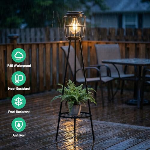 Solar Lights with Plant Stand
