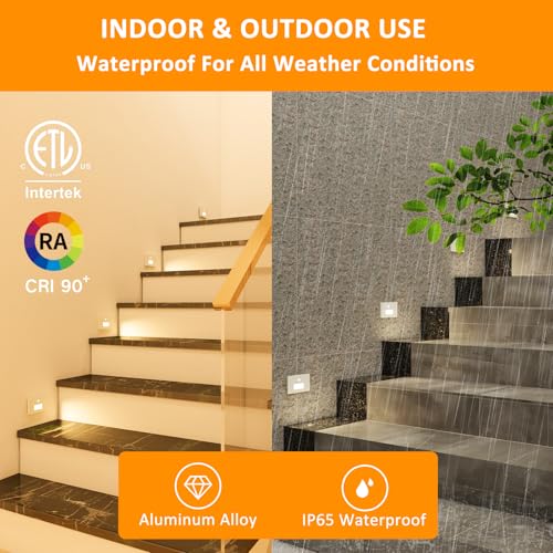 8 Pack 3CCT 120V Motion Sensor LED Step Lights Indoor Outdoor (8 Count)