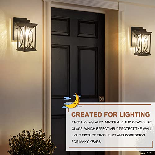 Dusk to Dawn Outdoor Wall Lanterns Small Modern Exterior Light Fixture Aluminum with Crack