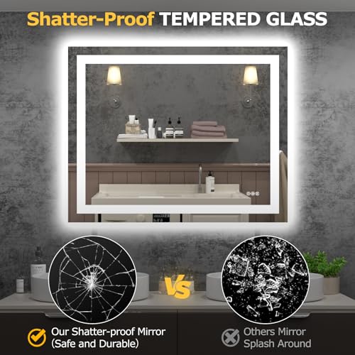 40"X32" LED Bathroom Mirror with Lights