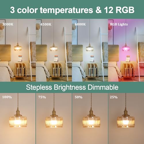 Battery Operated Pendant Light 5000mAh Rechargeable Chandelier with Remote Control Wireless Adjustable Hanging Amber Striped Light for Kitchen Island Dining Room Hallway (2 Count)