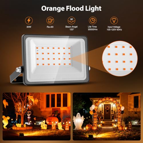 Orange Halloween Flood Lights (Orange)