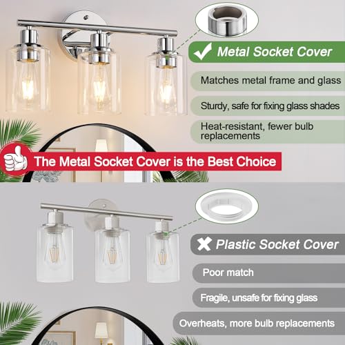 3 Light Bathroom Light Fixtures (3 Count)