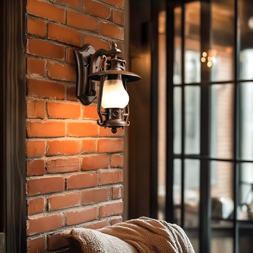 Small Rustic Lantern Wall Sconce Outdoor & Indoor