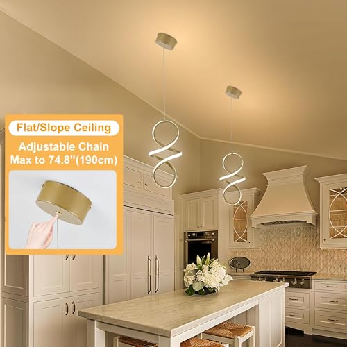 Spiral Kitchen Island Pendant Lights (3 Count)