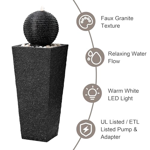 Outdoor Water Fountain with LED Light