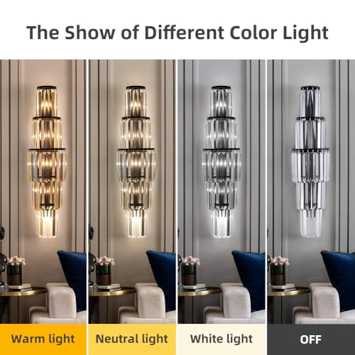 29.5 inch Modern Wall Sconce Crystal Vanity Wall Sconce Lighting 5