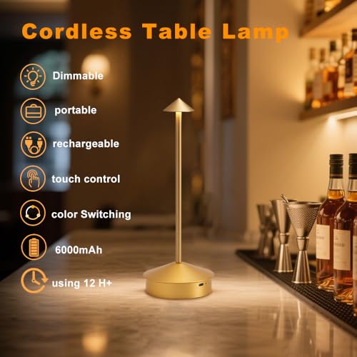 2 Pack Aluminum Cordless Table Lamp (2 Count)