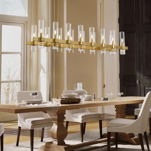 Modern Gold Linear Chandelier for Dining Room