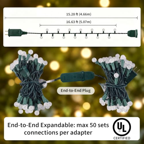 G14 Slow Twinkle Warm White Christmas Globe Lights (Warm White / 50 LED)