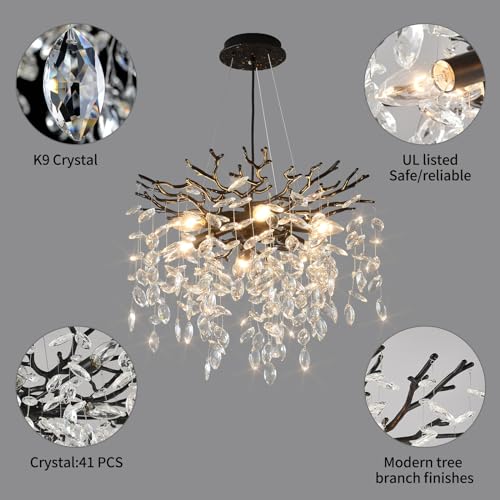 18 Inch Black Crystal Chandelier 6