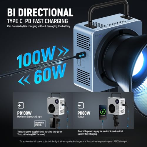 HB80C RGBWW LED Video Light with Built