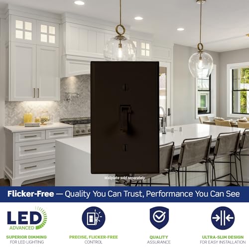 Toggle Slide LED Advanced Dimmer Switch for 150W Dimmable LED