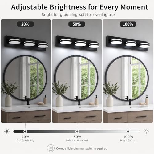 3 Light Bathroom Vanity Light Over Mirror (3 Count)