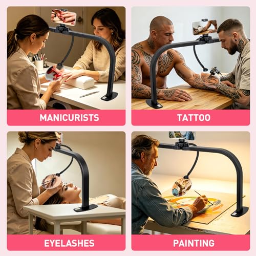 LED 5X Magnifier Half Moon Nail Desk Lamp (40 Count)