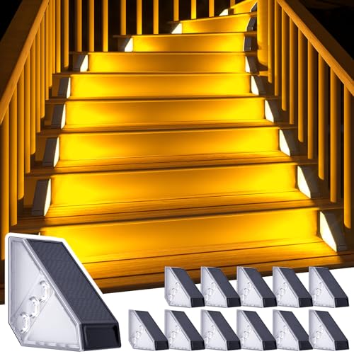 Solar Step Lights for Outside (12 Count)
