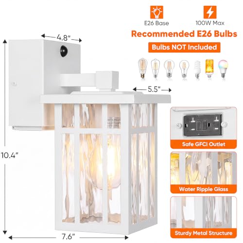 Motion Sensor Outdoor Wall Light with GFCI Outlet