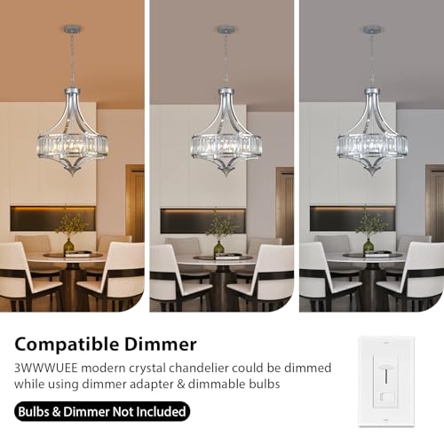 Modern Chrome Crystal Chandelier (5 Count)