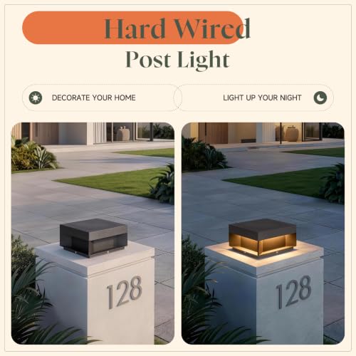 8'' Outdoor Post Lights Hard Wired