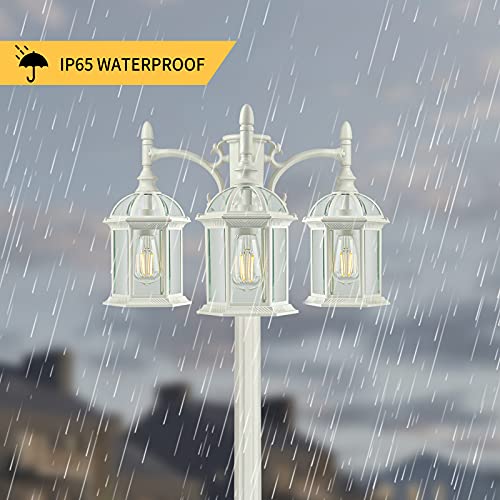 3 Head Outdoor Lamp Post Light Birdcage