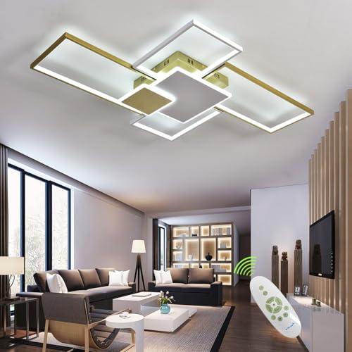 Modern Ceiling Lights for Living Room Gold Geometric LED Ceiling Light Flush Mount