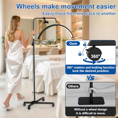 28" Half Moon Light with Wheels&Phone Holder&4X Magnifier