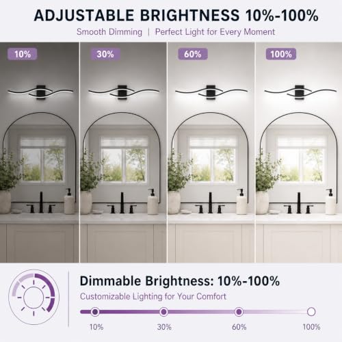 Modern Vanity Lights Dimmable Bathroom Light Fixtures Over Mirror Bathroom LED Vanity Light for Bathroom Living Room