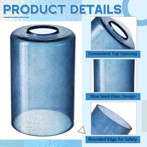 6 Pcs Blue Bubble Seeded Glass Lamp Shade 1 (6 Count)