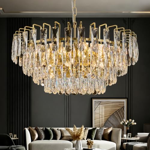 Gold Round Crystal Chandelier