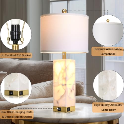 25.6'' Bedside Table Lamps for Bedroom Living Room (2 Count)