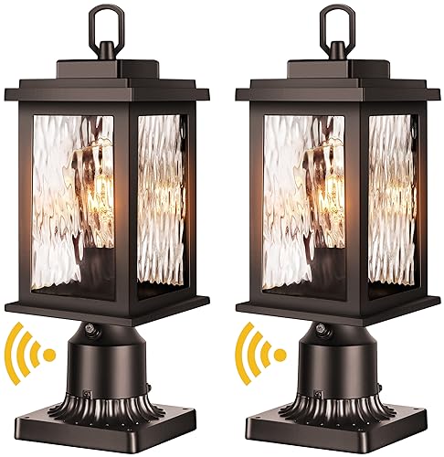 Oil Rubbed Bronze Dusk to Dawn Outdoor Post Lights 2 Pack (2 Count)
