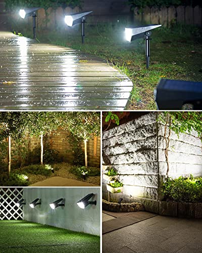Solar Spot Lights Outdoor Waterproof Bright 700 Lumen White 2 Pack (2 Count)