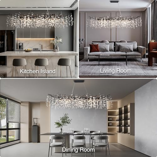 71" Black Crystal Chandelier