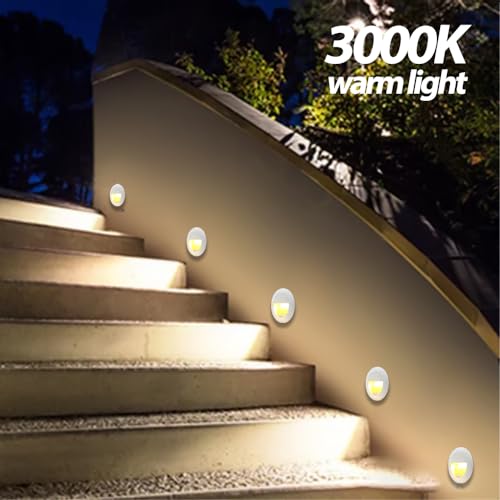 3W LED Recessed Step Light Warm White 120V IP65 Waterproof (4 Count)