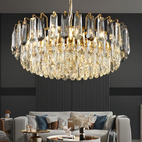 23.6" Modern Crystal Chandelier Gold 3