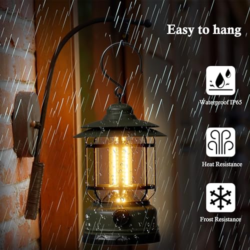 Retro Portable LED Green Battery Powered Camping Lanterns