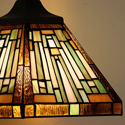 Tiffany Lamp Antique Amber Brown Stained Glass Pendant Light