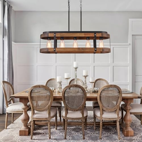 Rustic Farmhouse Wood Kitchen Island Lighting