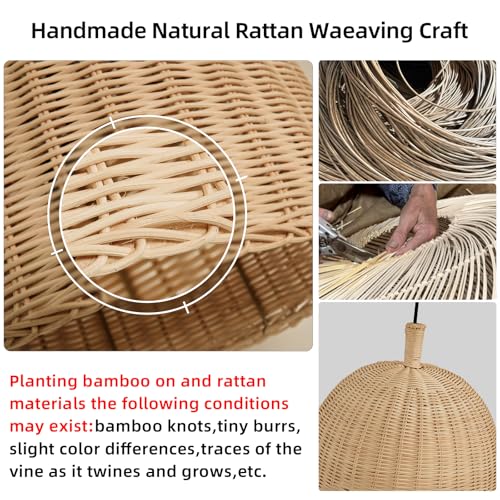 13.8" Rattan Pendant Light