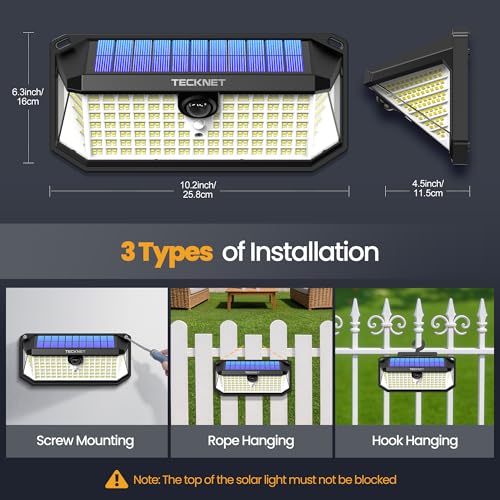 546 LED Motion Sensor Outdoor Lights with Remote Control Hook 2Pack (4 Count)