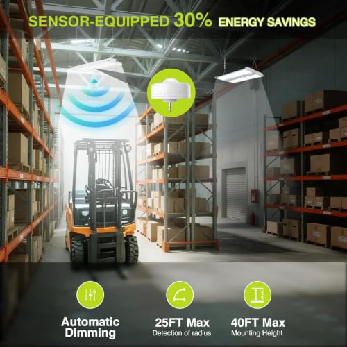 100 Pack 300W Motion Sensor LED Linear High Bay Shop Light