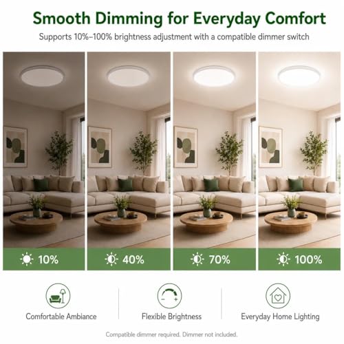 2Pack LED Flush Mount Ceiling Light (2 Count)