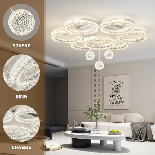 Modern Crystal Rings Ceiling Light