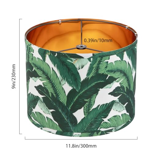12 Inch Tropical Leaf Floral Lamp Shade Set of 2 (2 Count)
