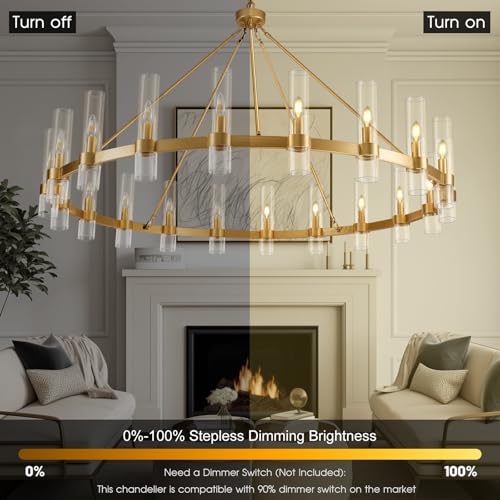 Gold Wagon Wheel Chandelier (20 Count)