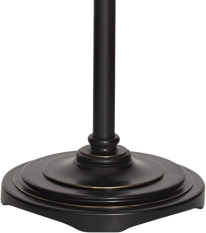 Regency Hill Traditional Adjustable Swing Arm Floor Lamp 58" Tall Painted Restoration Black Bronze Swirl Font Faux Silk Beige Drum Shade for Living Room Reading House Bedroom Family Home