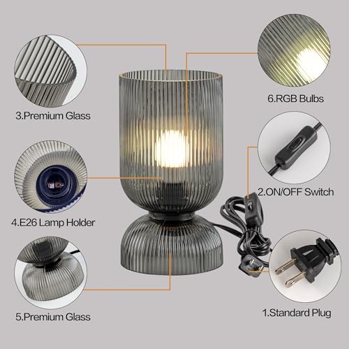 Modern RGB Glass Table Lamp with Remote