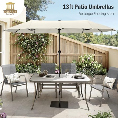 13 Ft Double Sided Twin Patio Umbrella