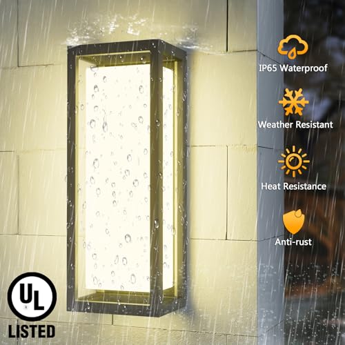 Dimmable LED Outdoor Wall Sconce (2 Count)