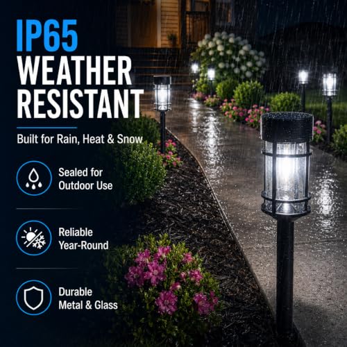 Solar Pathway Lights Outdoor 8 Pack Waterproof Solar Lights for Garden (8 Count)